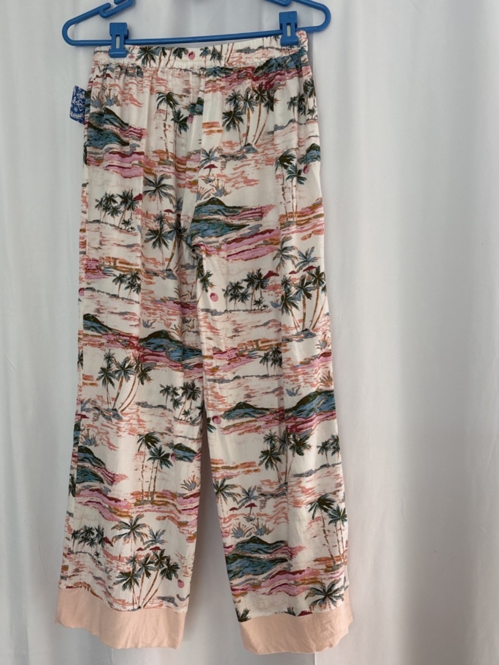 Intimately FREE PEOPLE Size S Blue Lagoon Tropical Pattern Lounge Pants Rayon
